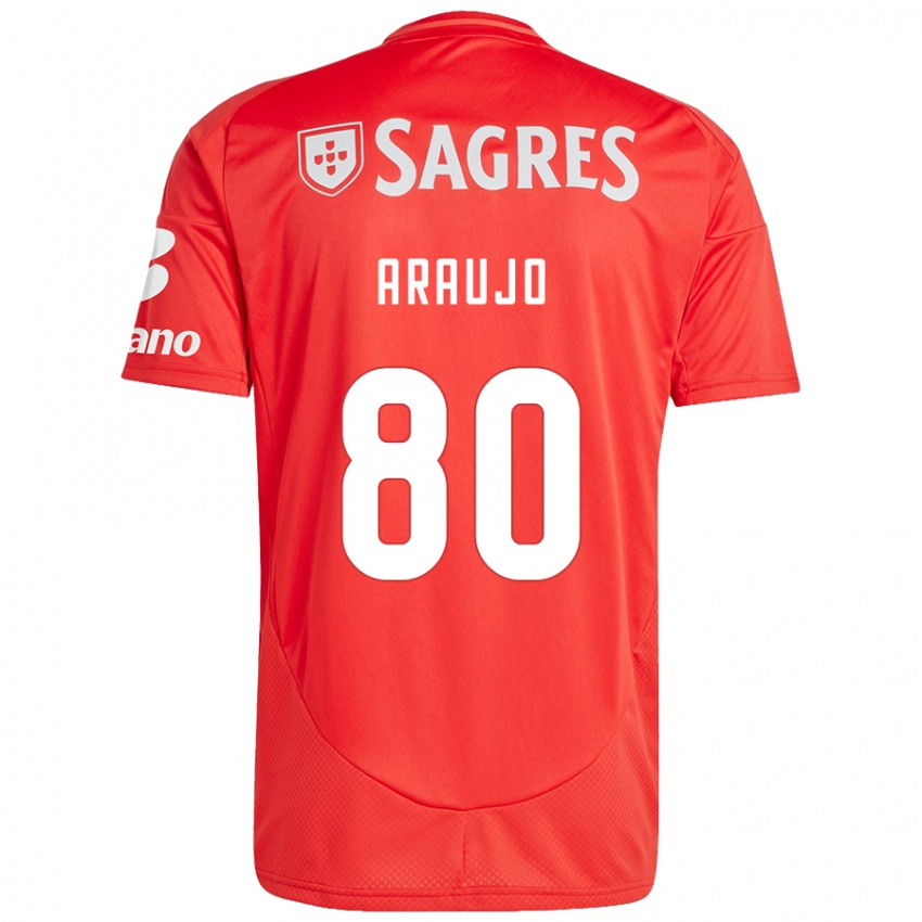 Niño Camiseta Lais Araujo #80 Rojo Blanco 1ª Equipación 2024/25 La Camisa Argentina