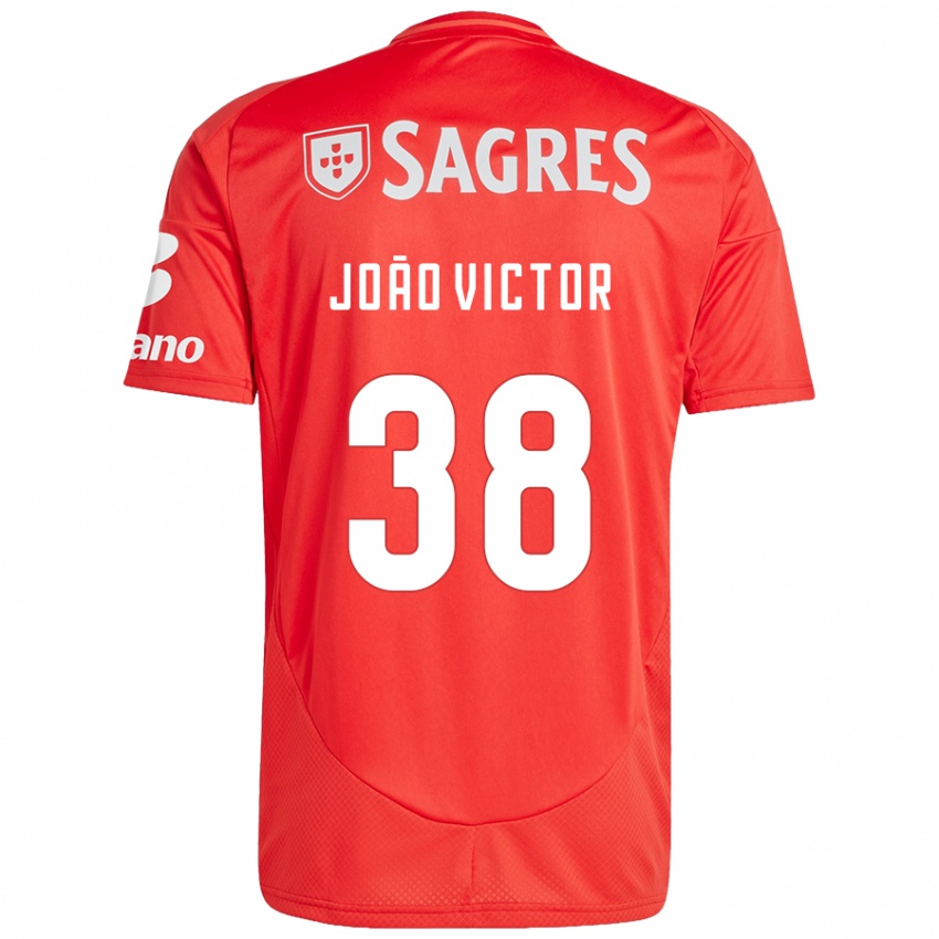 Niño Camiseta Joao Victor #38 Rojo Blanco 1ª Equipación 2024/25 La Camisa Argentina