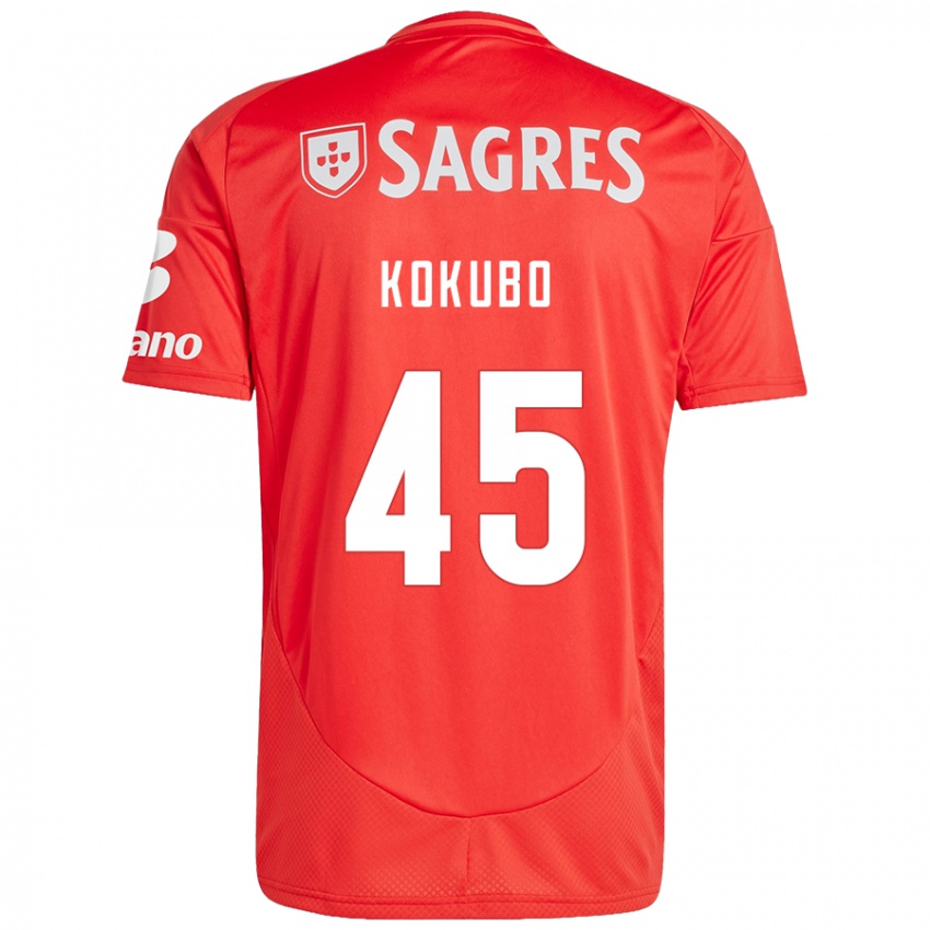 Niño Camiseta Leo Kokubo #45 Rojo Blanco 1ª Equipación 2024/25 La Camisa Argentina