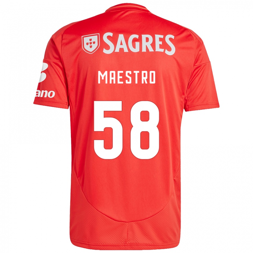 Niño Camiseta Maestro #58 Rojo Blanco 1ª Equipación 2024/25 La Camisa Argentina