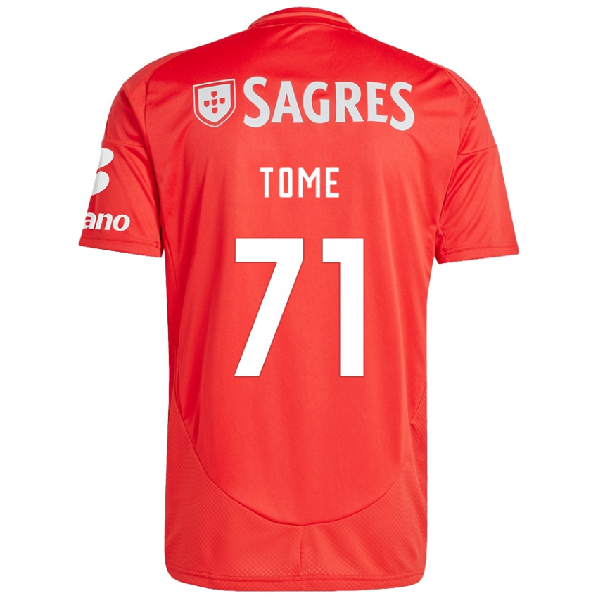 Niño Camiseta João Tomé #71 Rojo Blanco 1ª Equipación 2024/25 La Camisa Argentina