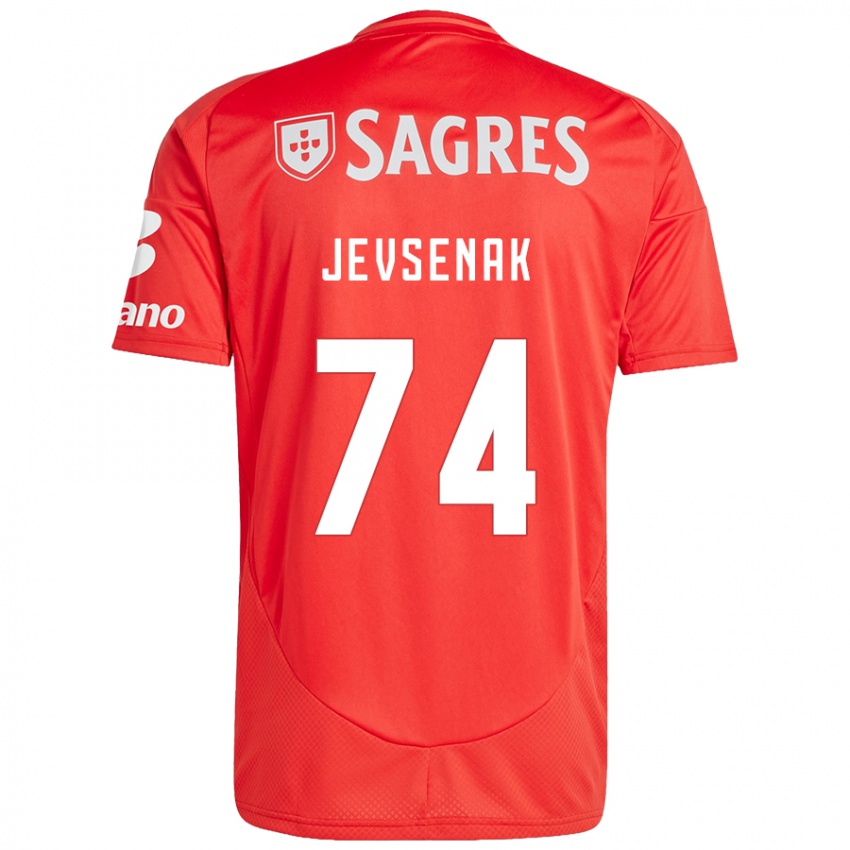 Niño Camiseta Zan Jevsenak #74 Rojo Blanco 1ª Equipación 2024/25 La Camisa Argentina