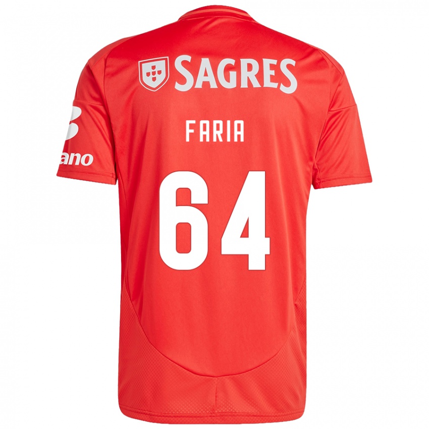 Niño Camiseta Hugo Faria #64 Rojo Blanco 1ª Equipación 2024/25 La Camisa Argentina