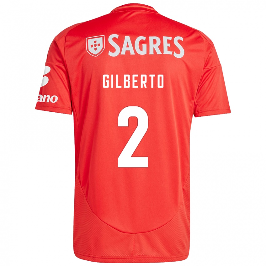 Niño Camiseta Gilberto #2 Rojo Blanco 1ª Equipación 2024/25 La Camisa Argentina