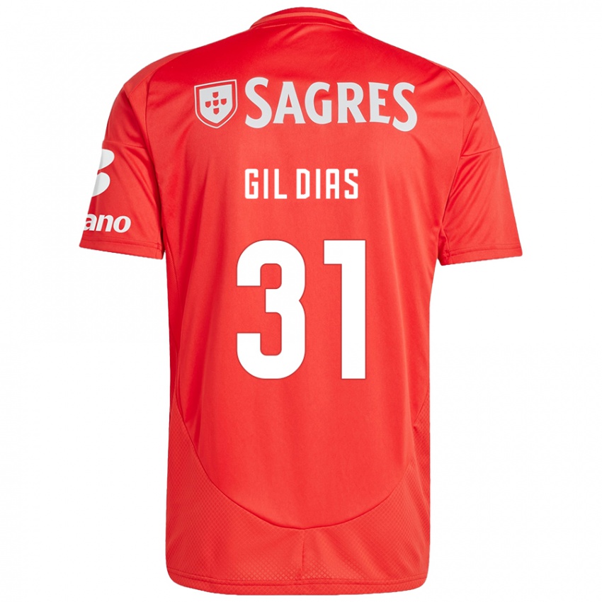 Niño Camiseta Gil Dias #31 Rojo Blanco 1ª Equipación 2024/25 La Camisa Argentina