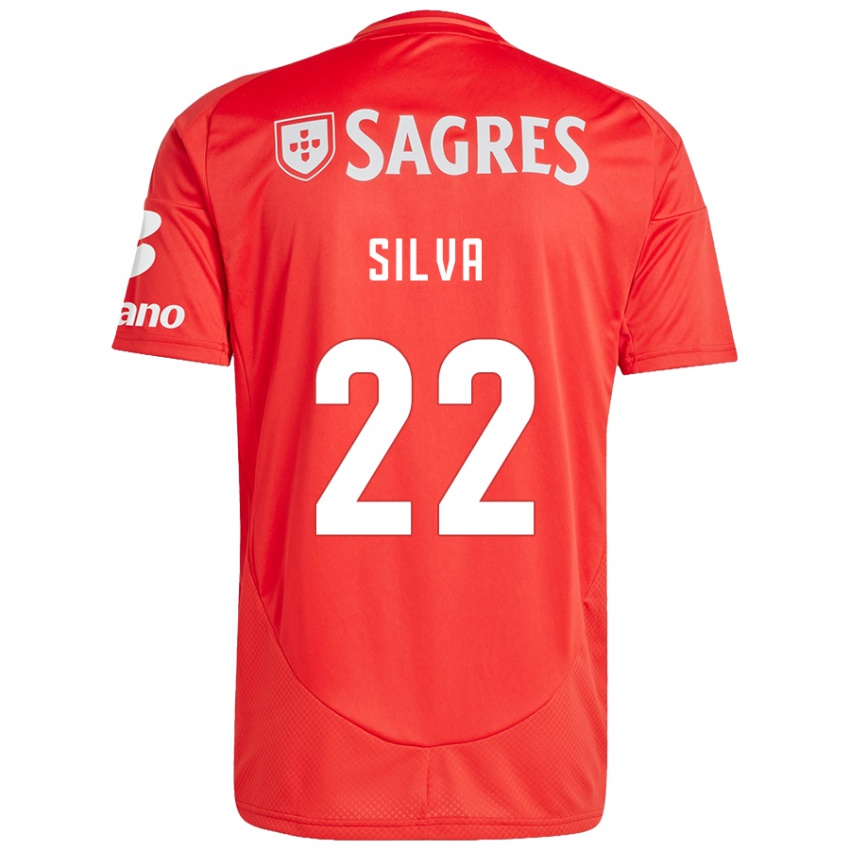 Niño Camiseta Amelia Silva #22 Rojo Blanco 1ª Equipación 2024/25 La Camisa Argentina