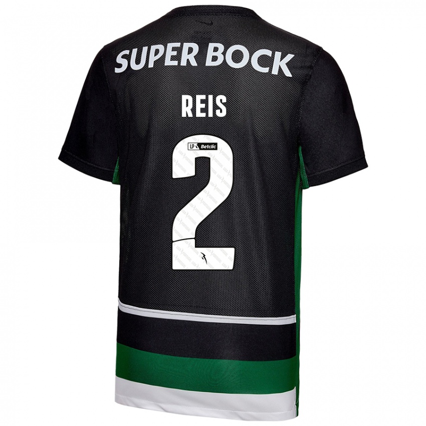 Niño Camiseta Matheus Reis #2 Negro Blanco Verde 1ª Equipación 2024/25 La Camisa Argentina