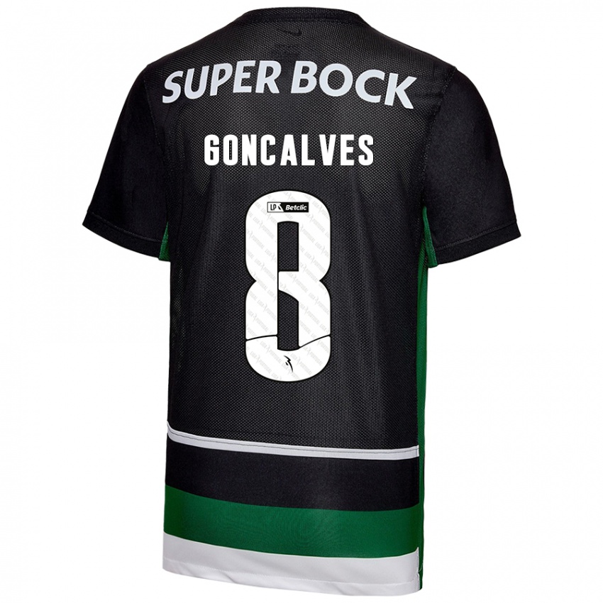 Niño Camiseta Pedro Gonçalves #8 Negro Blanco Verde 1ª Equipación 2024/25 La Camisa Argentina