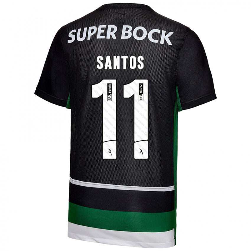 Niño Camiseta Nuno Santos #11 Negro Blanco Verde 1ª Equipación 2024/25 La Camisa Argentina