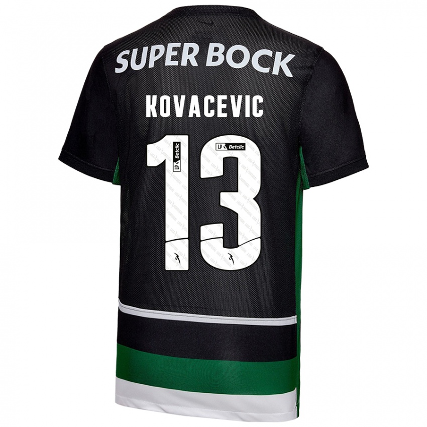 Niño Camiseta Vladan Kovacevic #13 Negro Blanco Verde 1ª Equipación 2024/25 La Camisa Argentina