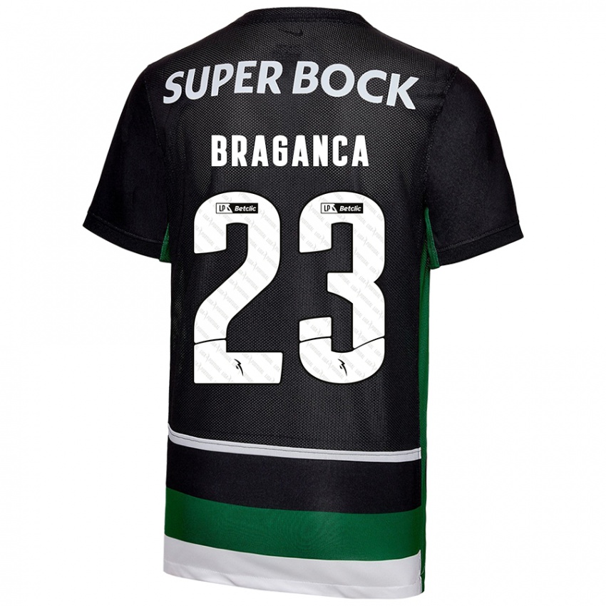 Niño Camiseta Daniel Bragança #23 Negro Blanco Verde 1ª Equipación 2024/25 La Camisa Argentina