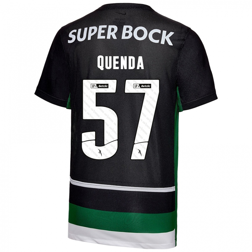 Niño Camiseta Geovany Quenda #57 Negro Blanco Verde 1ª Equipación 2024/25 La Camisa Argentina