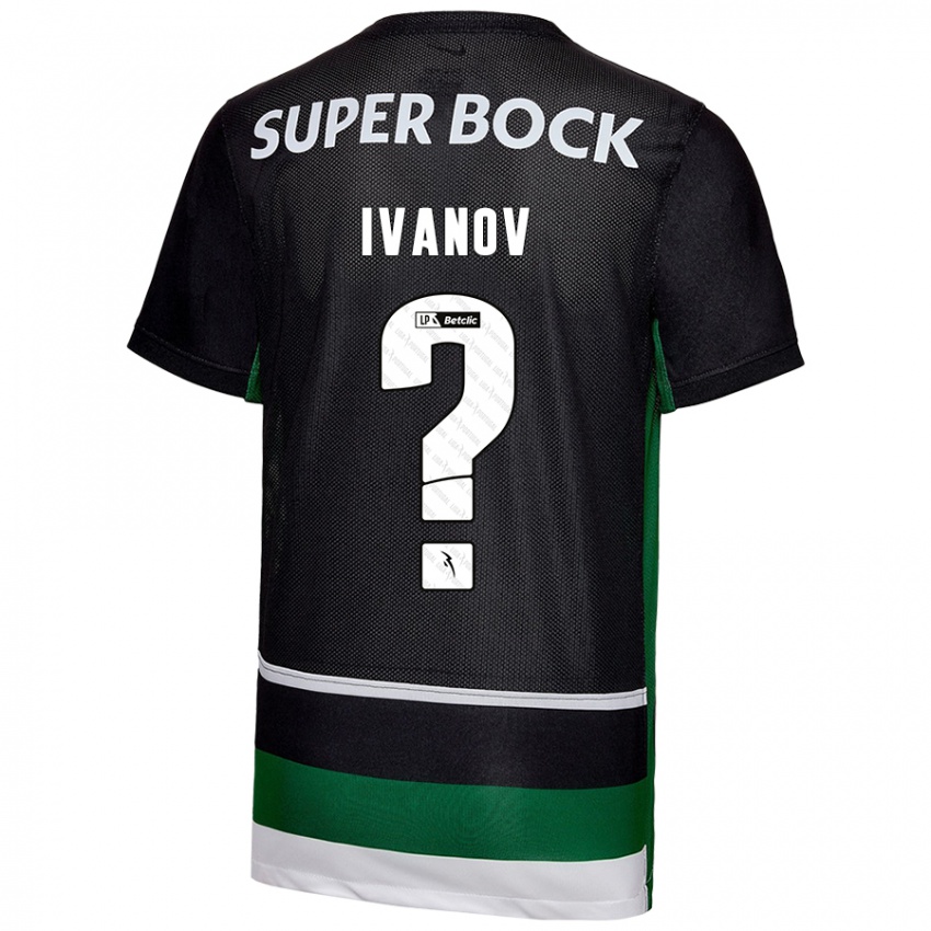 Niño Camiseta David Ivanov #0 Negro Blanco Verde 1ª Equipación 2024/25 La Camisa Argentina