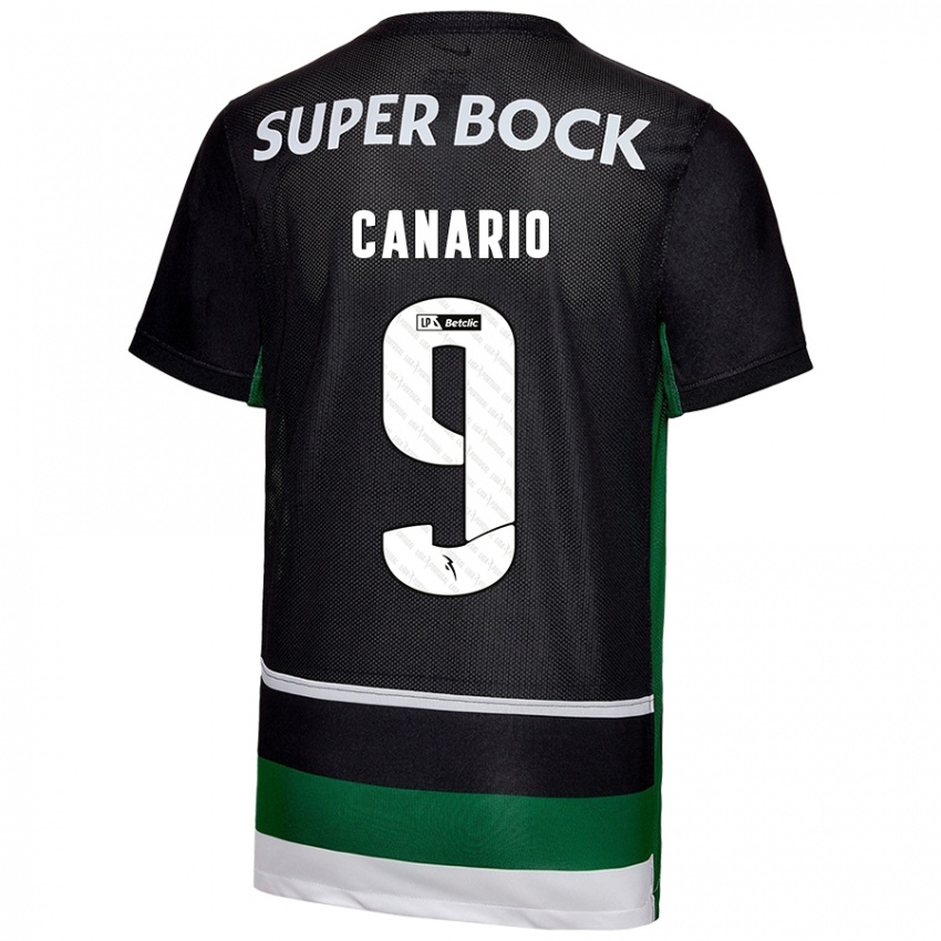 Niño Camiseta Francisco Canário #9 Negro Blanco Verde 1ª Equipación 2024/25 La Camisa Argentina