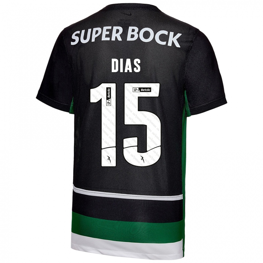 Niño Camiseta Rodrigo Dias #15 Negro Blanco Verde 1ª Equipación 2024/25 La Camisa Argentina