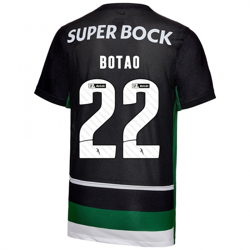 Niño Camiseta Martim Botão #22 Negro Blanco Verde 1ª Equipación 2024/25 La Camisa Argentina