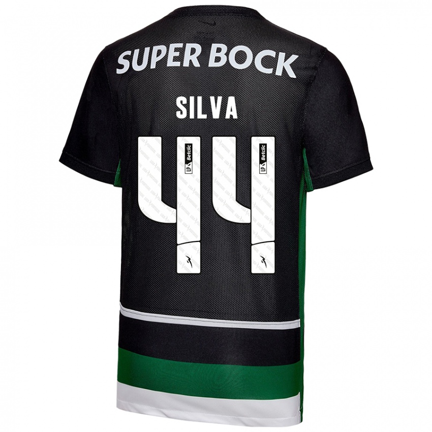 Niño Camiseta Pedro Silva #44 Negro Blanco Verde 1ª Equipación 2024/25 La Camisa Argentina