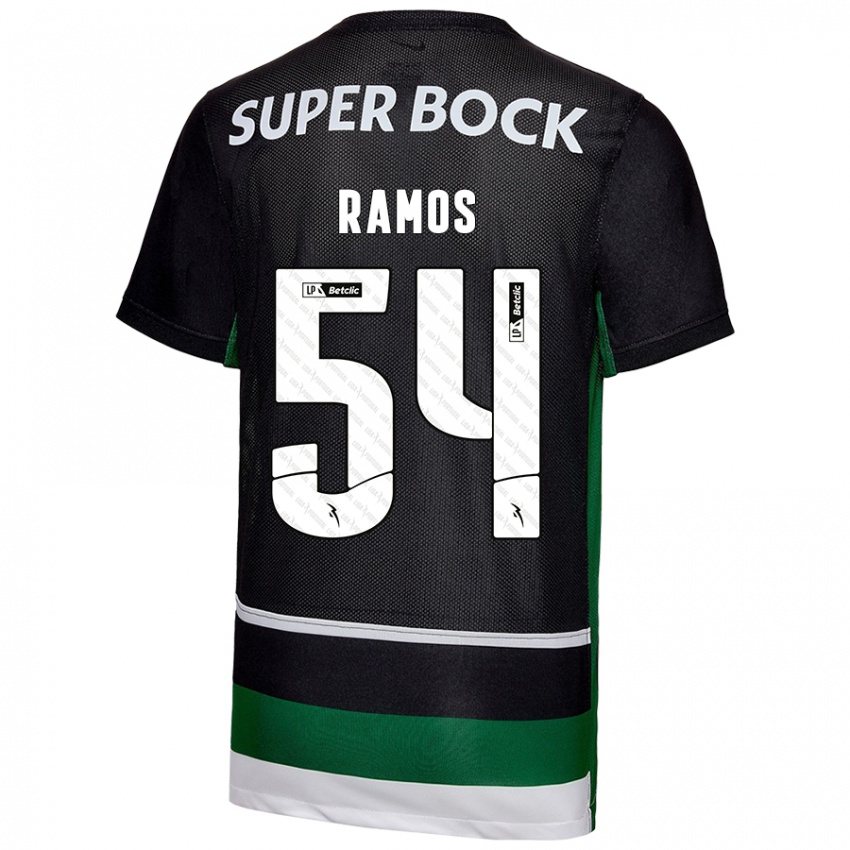 Niño Camiseta Bruno Ramos #54 Negro Blanco Verde 1ª Equipación 2024/25 La Camisa Argentina