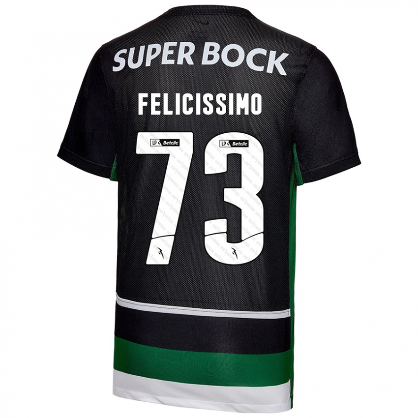 Niño Camiseta Eduardo Felicíssimo #73 Negro Blanco Verde 1ª Equipación 2024/25 La Camisa Argentina