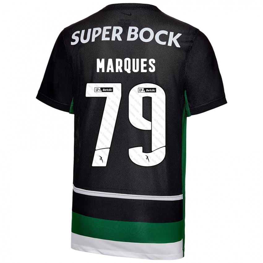 Niño Camiseta Rodrigo Marquês #79 Negro Blanco Verde 1ª Equipación 2024/25 La Camisa Argentina