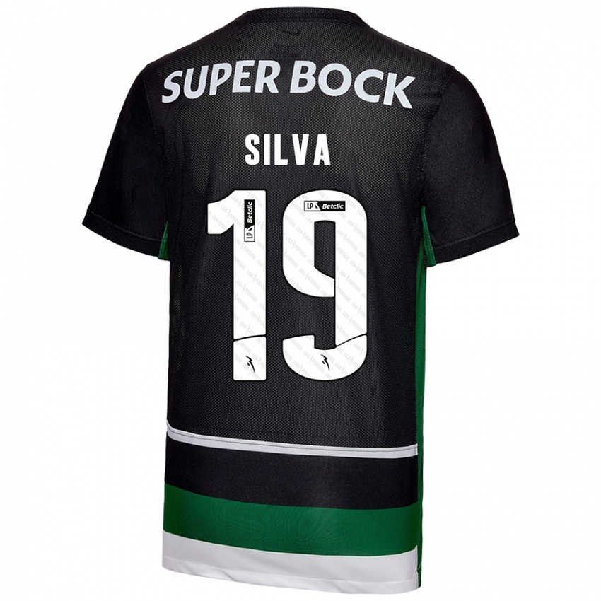 Niño Camiseta Diana Silva #19 Negro Blanco Verde 1ª Equipación 2024/25 La Camisa Argentina