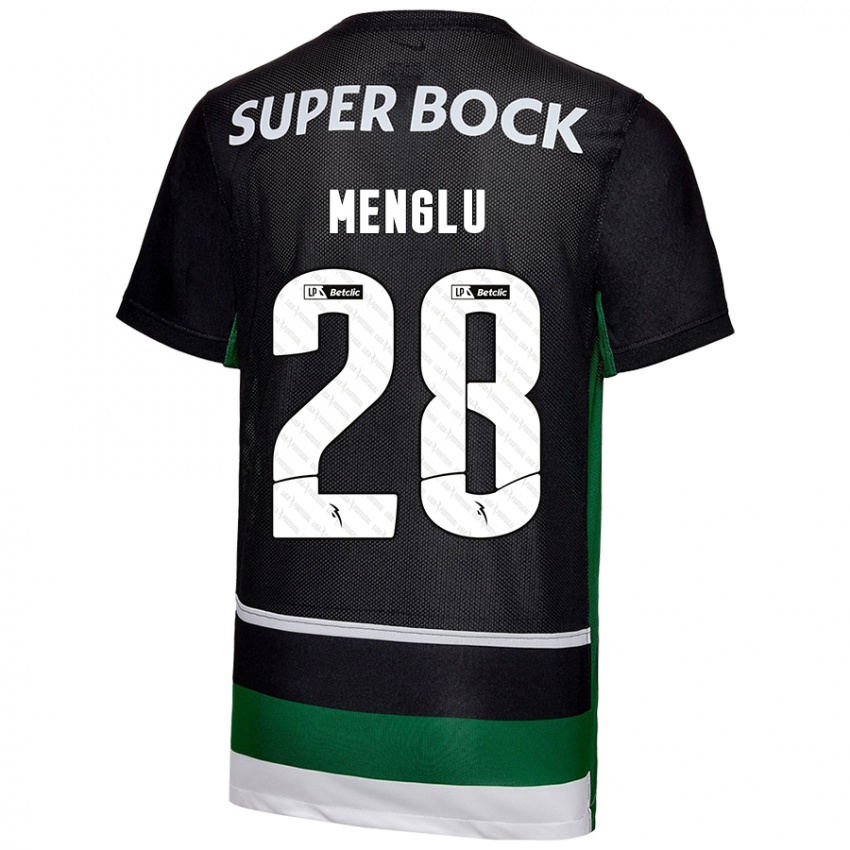 Niño Camiseta Shen Menglu #28 Negro Blanco Verde 1ª Equipación 2024/25 La Camisa Argentina