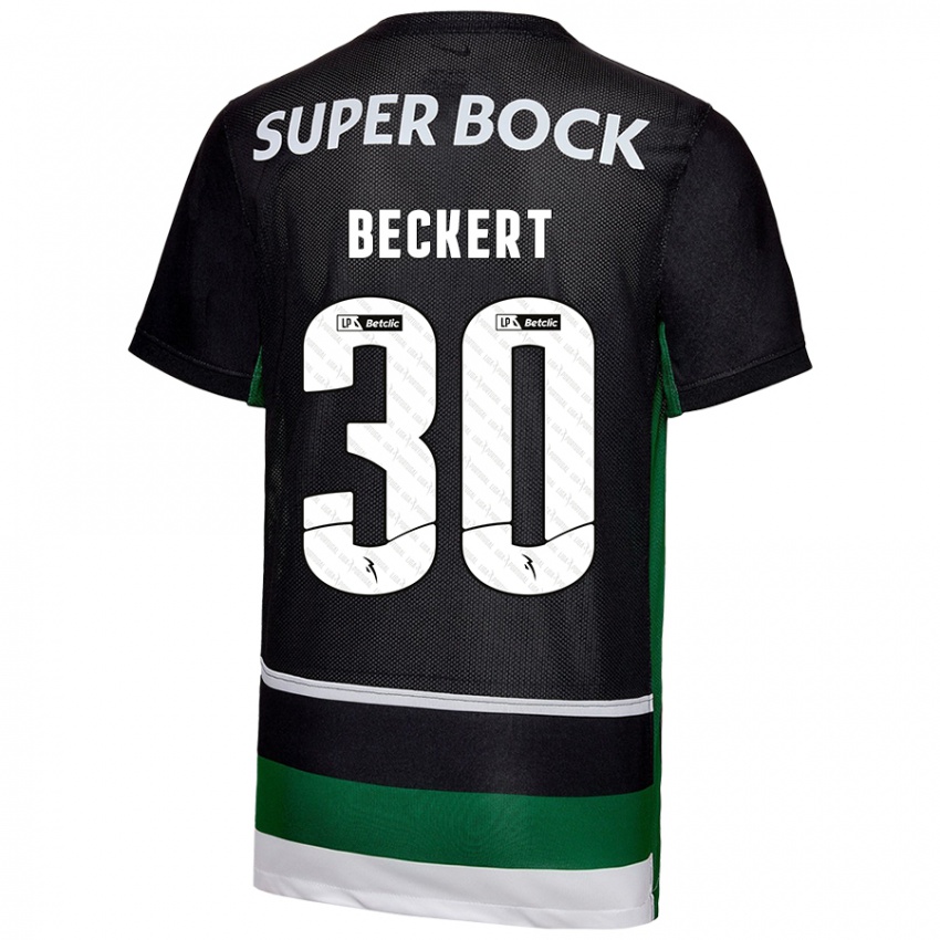 Niño Camiseta Carolina Beckert #30 Negro Blanco Verde 1ª Equipación 2024/25 La Camisa Argentina