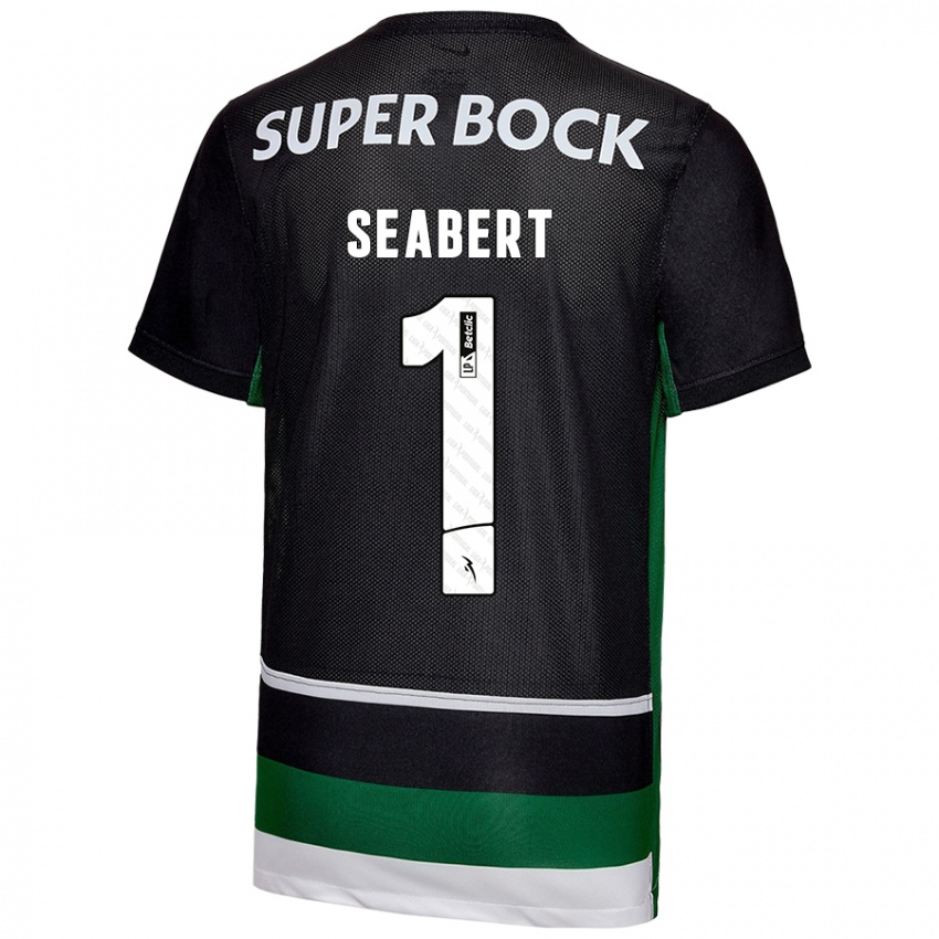 Niño Camiseta Hannah Grace Seabert #1 Negro Blanco Verde 1ª Equipación 2024/25 La Camisa Argentina