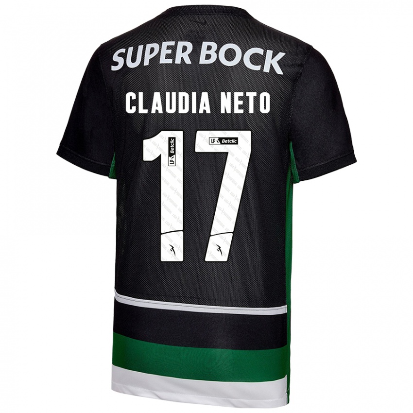 Niño Camiseta Cláudia Teresa Pires Neto #17 Negro Blanco Verde 1ª Equipación 2024/25 La Camisa Argentina