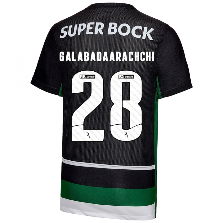 Niño Camiseta Jacinta Galabadaarachchi #28 Negro Blanco Verde 1ª Equipación 2024/25 La Camisa Argentina