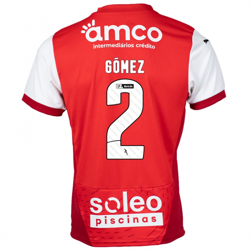 Niño Camiseta Víctor Gómez #2 Rojo Blanco 1ª Equipación 2024/25 La Camisa Argentina