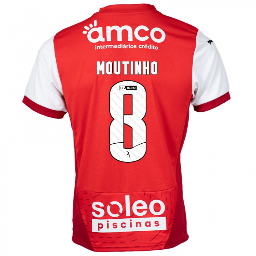 Niño Camiseta João Moutinho #8 Rojo Blanco 1ª Equipación 2024/25 La Camisa Argentina