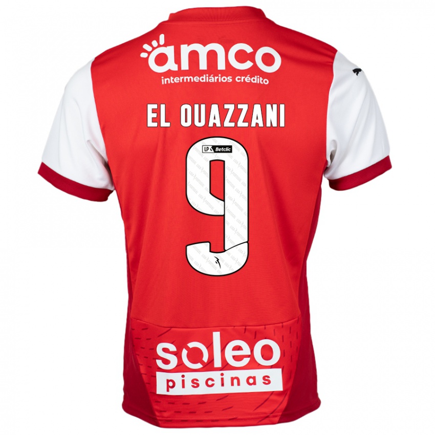 Niño Camiseta Amine El Ouazzani #9 Rojo Blanco 1ª Equipación 2024/25 La Camisa Argentina