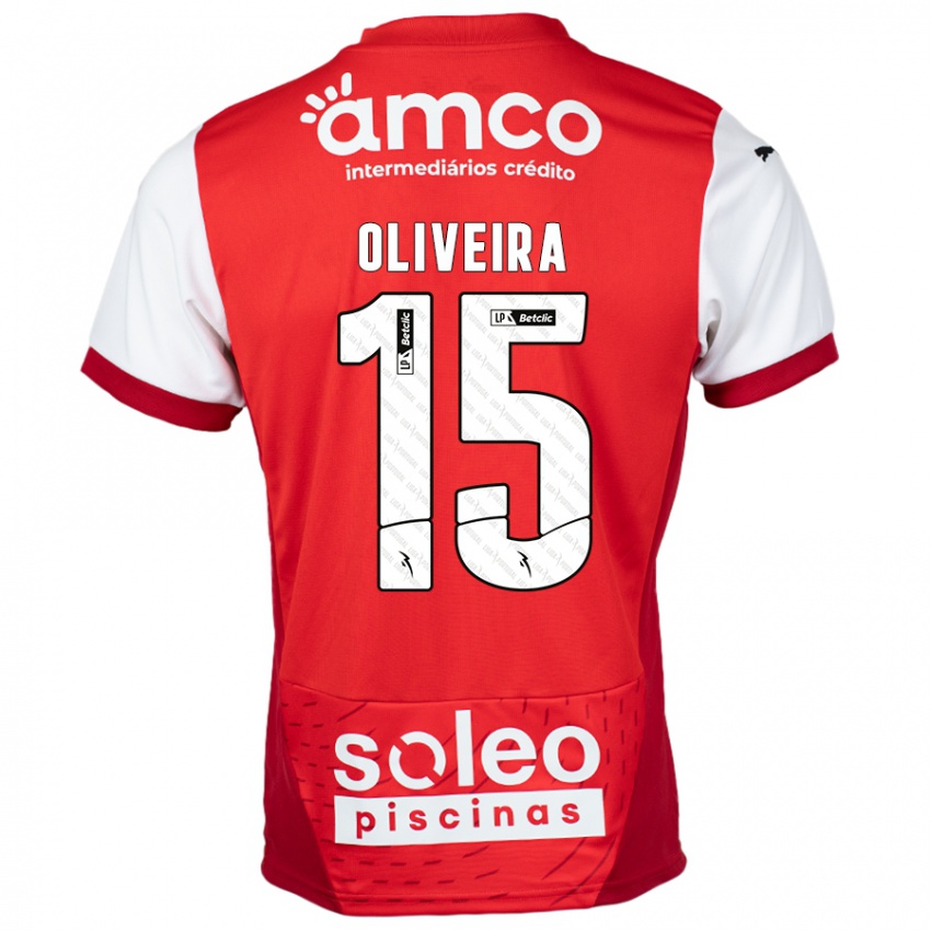 Niño Camiseta Paulo Oliveira #15 Rojo Blanco 1ª Equipación 2024/25 La Camisa Argentina