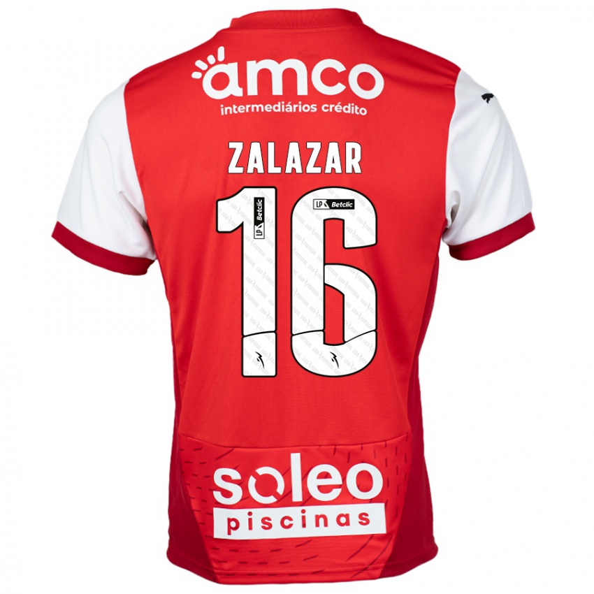 Niño Camiseta Rodrigo Zalazar #16 Rojo Blanco 1ª Equipación 2024/25 La Camisa Argentina