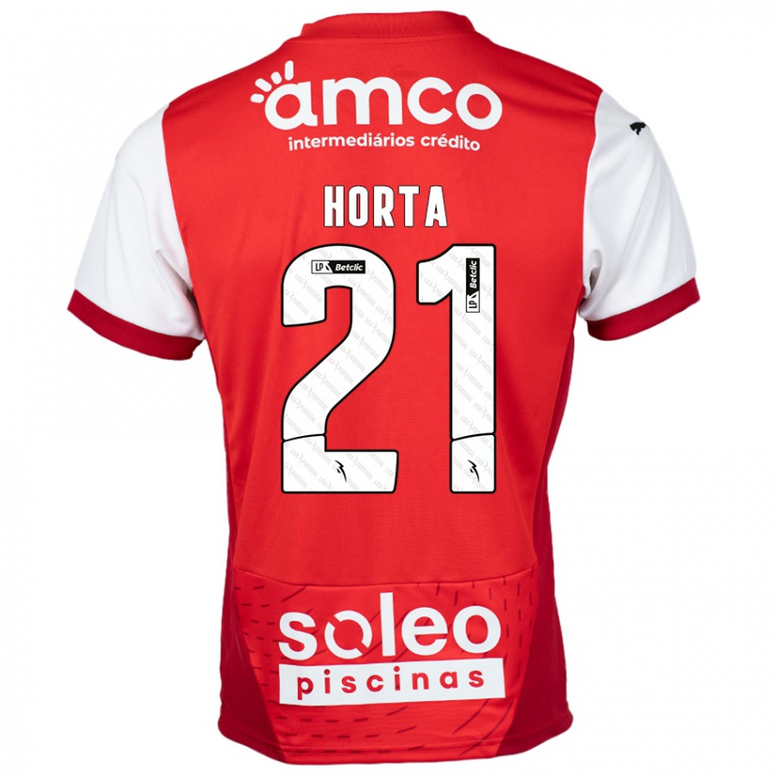 Niño Camiseta Ricardo Horta #21 Rojo Blanco 1ª Equipación 2024/25 La Camisa Argentina