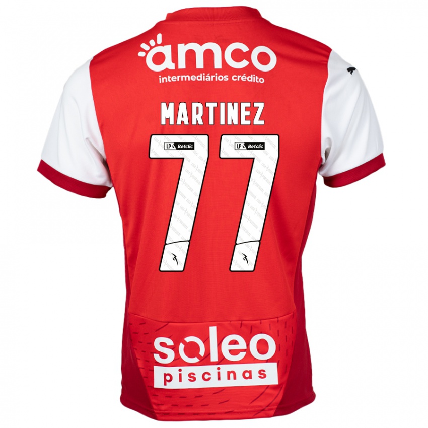 Niño Camiseta Gabri Martínez #77 Rojo Blanco 1ª Equipación 2024/25 La Camisa Argentina