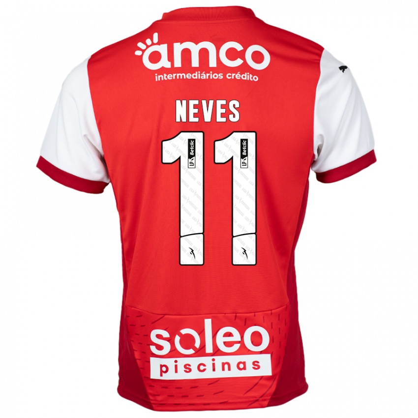 Niño Camiseta Bernardo Neves #11 Rojo Blanco 1ª Equipación 2024/25 La Camisa Argentina