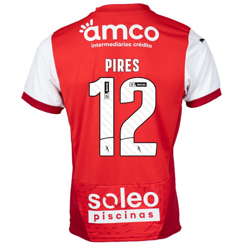 Niño Camiseta Hugo Pires #12 Rojo Blanco 1ª Equipación 2024/25 La Camisa Argentina