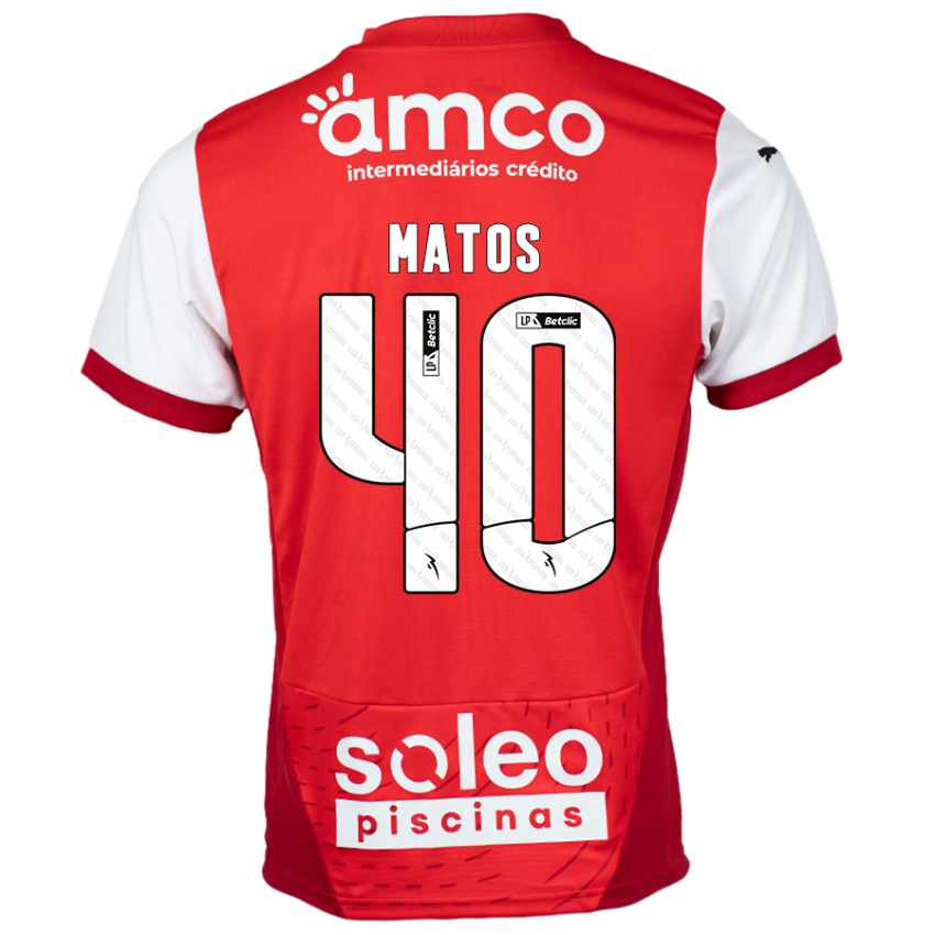 Niño Camiseta João Matos #40 Rojo Blanco 1ª Equipación 2024/25 La Camisa Argentina