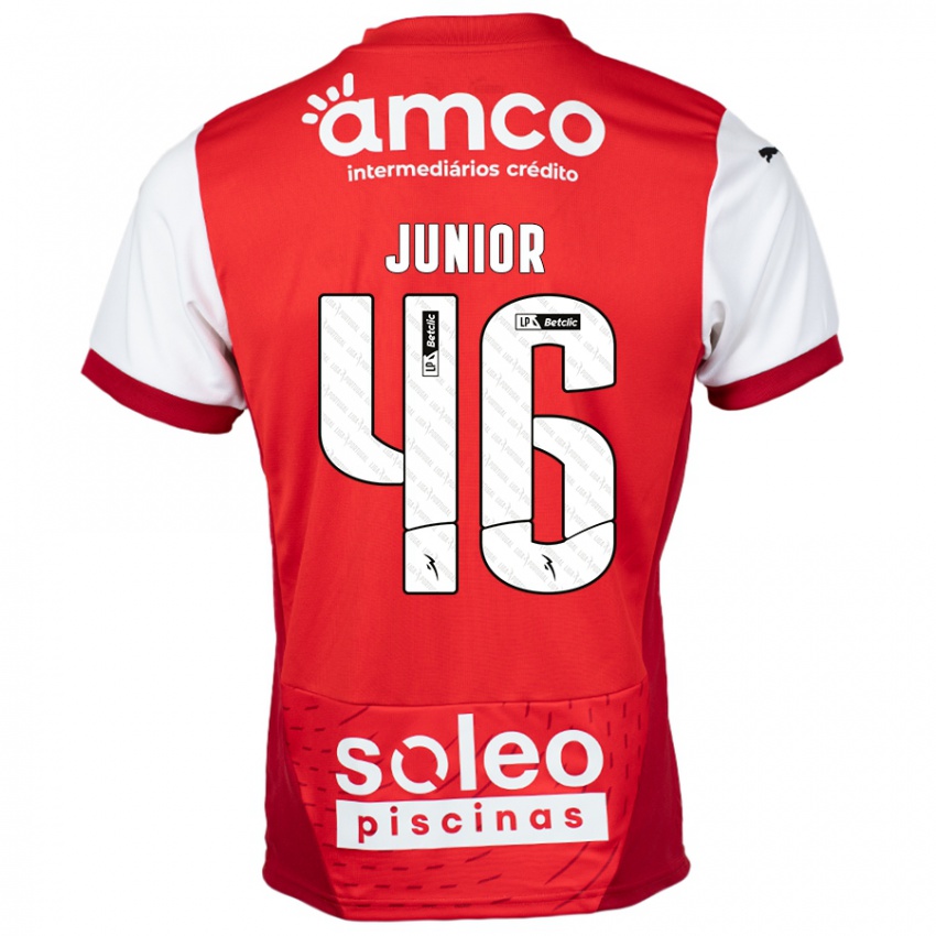 Niño Camiseta Mário Junior #46 Rojo Blanco 1ª Equipación 2024/25 La Camisa Argentina