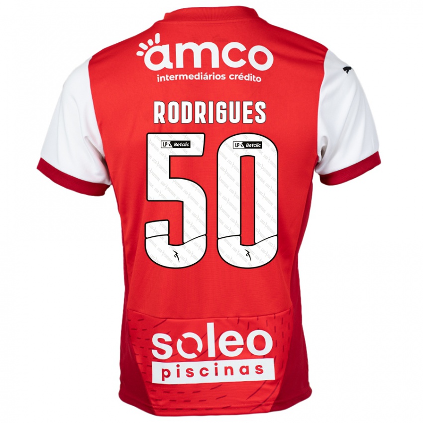 Niño Camiseta Diego Rodrigues #50 Rojo Blanco 1ª Equipación 2024/25 La Camisa Argentina