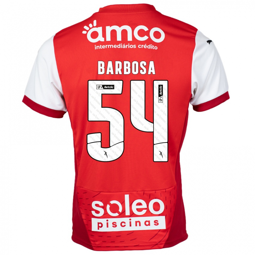 Niño Camiseta Guilherme Barbosa #54 Rojo Blanco 1ª Equipación 2024/25 La Camisa Argentina