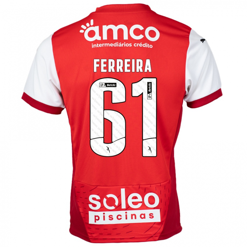 Niño Camiseta Tiago Ferreira #61 Rojo Blanco 1ª Equipación 2024/25 La Camisa Argentina