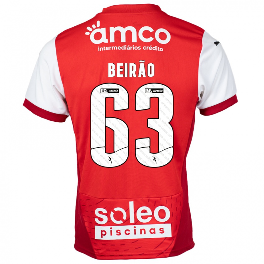 Niño Camiseta Rodrigo Beirão #63 Rojo Blanco 1ª Equipación 2024/25 La Camisa Argentina