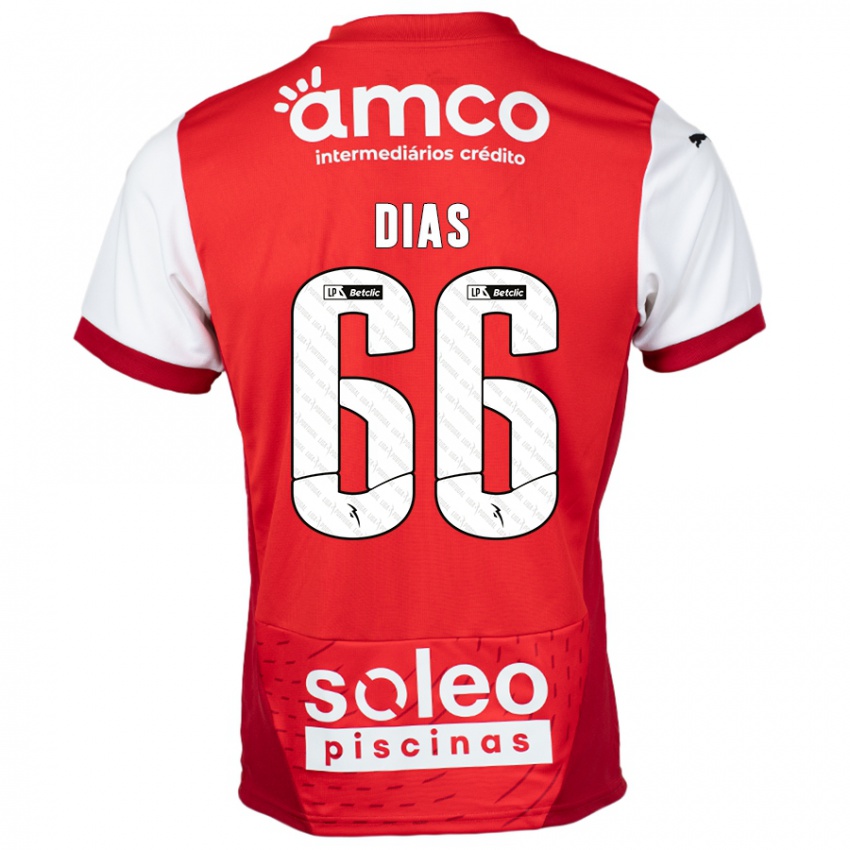 Niño Camiseta Gonçalo Dias #66 Rojo Blanco 1ª Equipación 2024/25 La Camisa Argentina