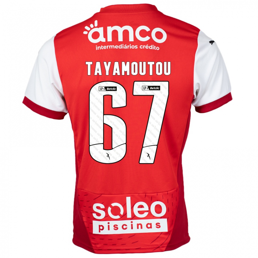 Niño Camiseta Enzo Tayamoutou #67 Rojo Blanco 1ª Equipación 2024/25 La Camisa Argentina