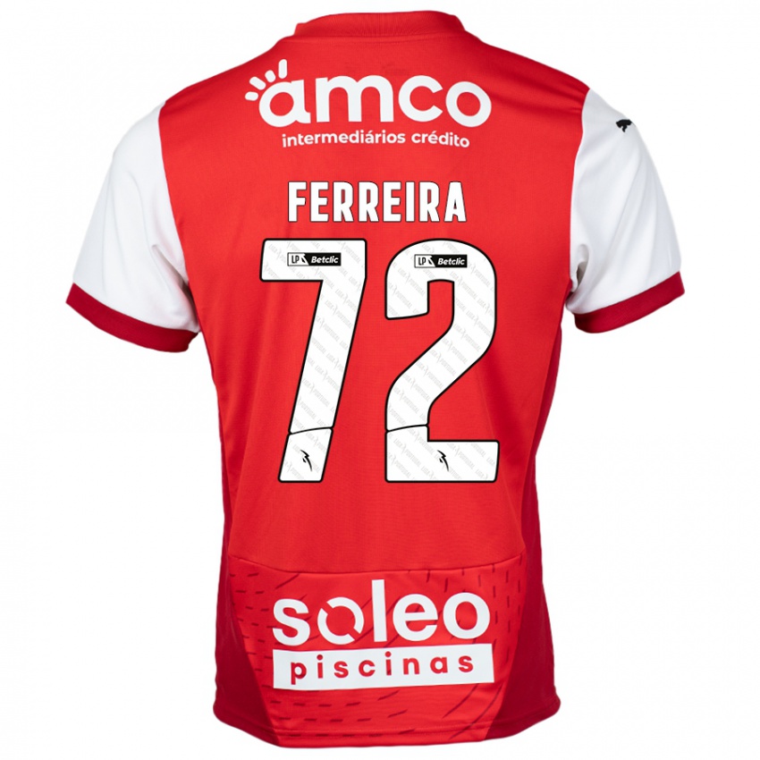 Niño Camiseta André Ferreira #72 Rojo Blanco 1ª Equipación 2024/25 La Camisa Argentina