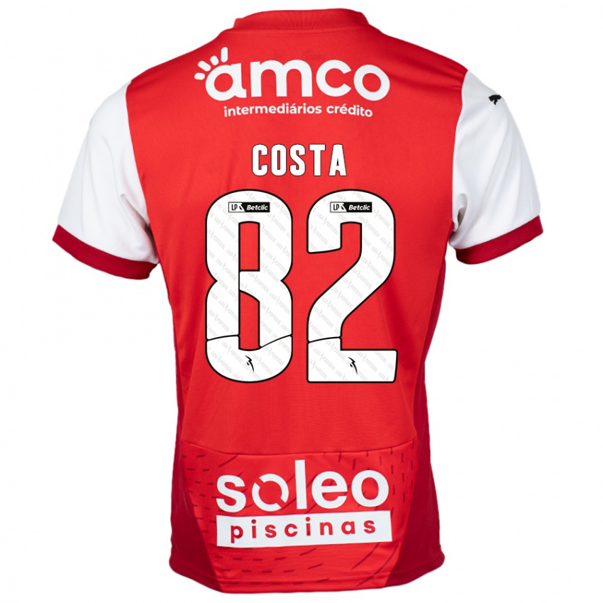 Niño Camiseta Gui Costa #82 Rojo Blanco 1ª Equipación 2024/25 La Camisa Argentina