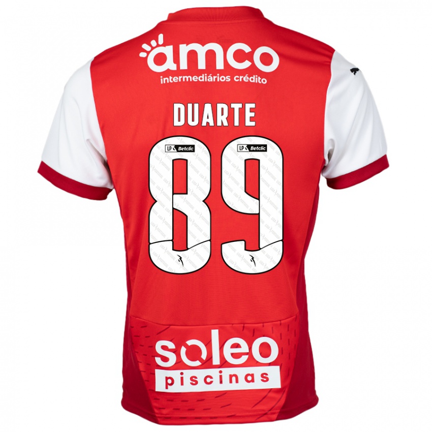 Niño Camiseta Afonso Duarte #89 Rojo Blanco 1ª Equipación 2024/25 La Camisa Argentina